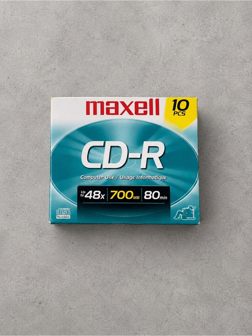 Maxell CD-R 48X 700MB 80 Min Blank Media Discs w/ Slim Jewel Cases 10 pack
